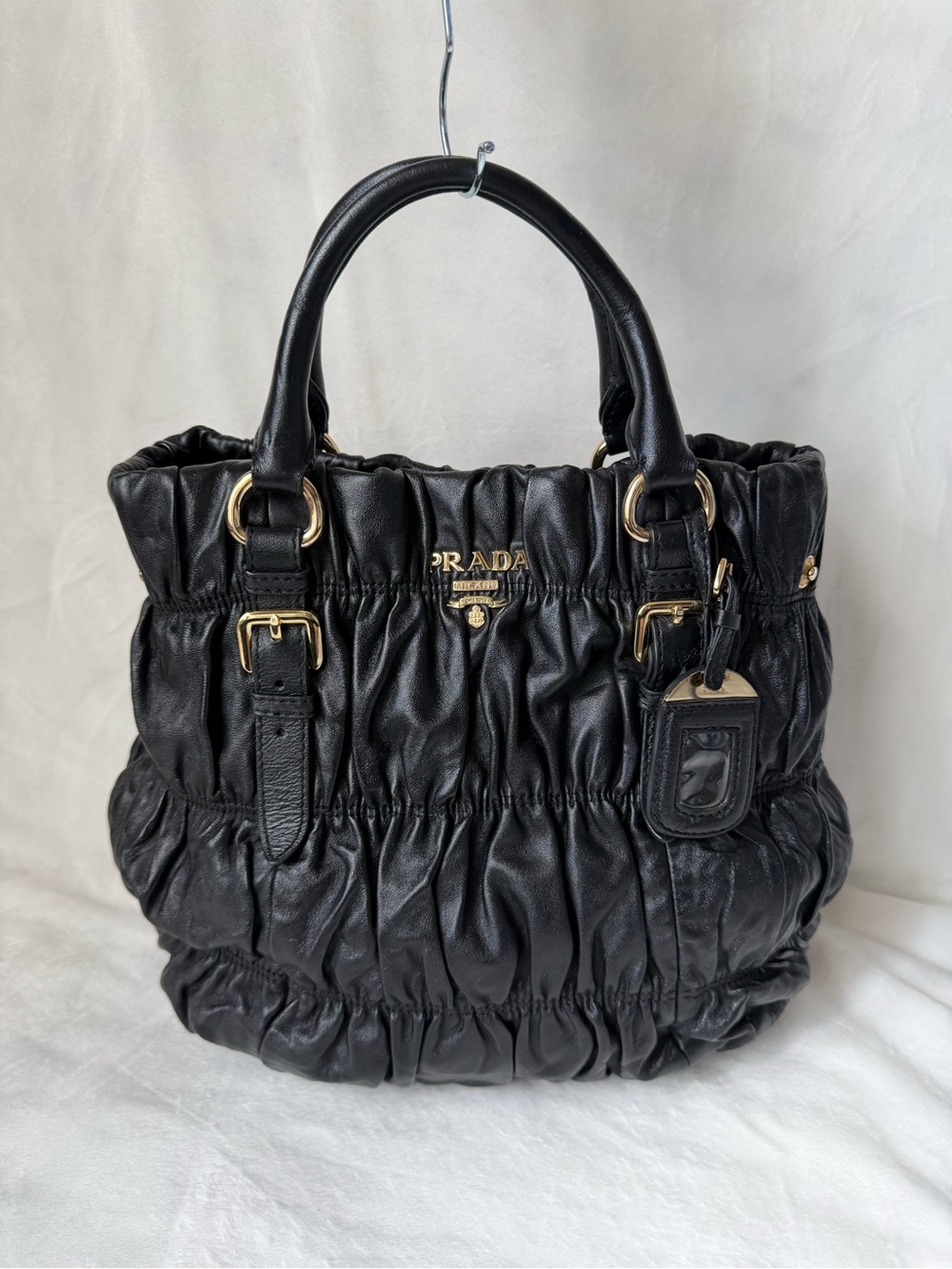 Prada Gauffre Leather Tote Bag